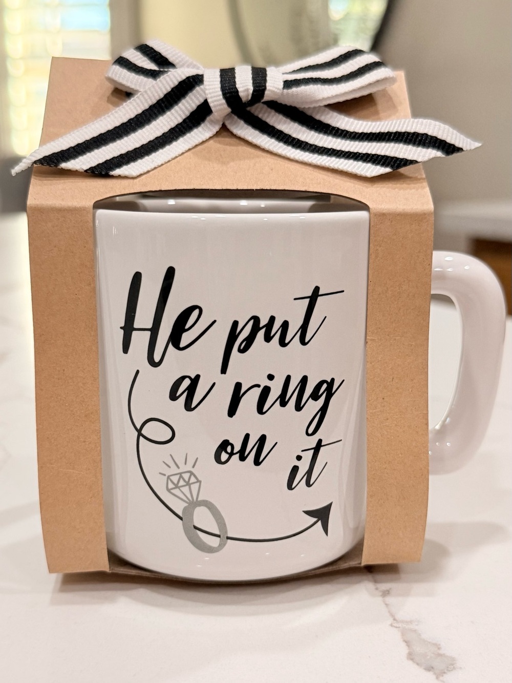 NWT "He Put A Ring On It" Engagement Coffee Mug in Gift Box Bride To Be